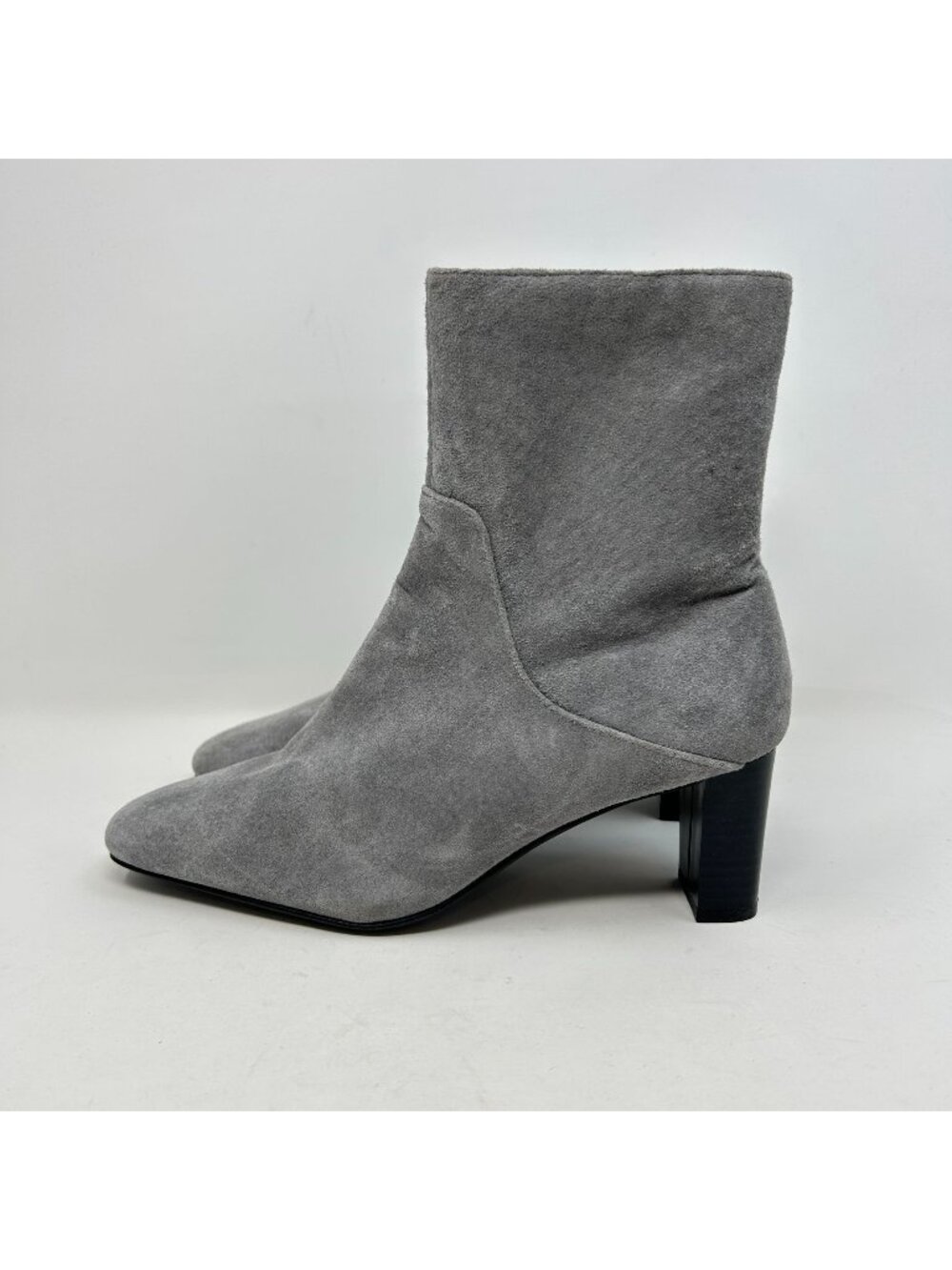 AJ Valenci Women’s 8M Suede Ankle Boots Block Heel Side Zip Booties